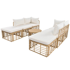 Wholesale 7-Piece All-Weather Rattan Patio Sofa Set with Cushions