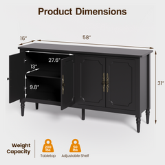 Wholesale Console Cabinet, 58'' Mid Century Modern Pantry Cabinet