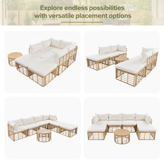 Wholesale 7-Piece All-Weather Rattan Patio Sofa Set with Cushions