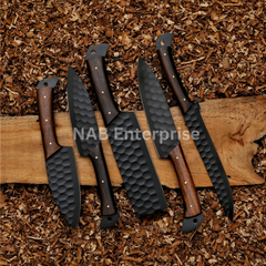 Wholesale Damascus Steel Chef Set Hand Forged 5 Pcs BBQ Kitchen Knives