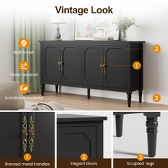 Wholesale Console Cabinet, 58'' Mid Century Modern Pantry Cabinet