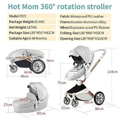 Wholesale Baby Stroller: Height-Adjustable Seat and Reclining Baby Car