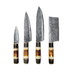 Wholesale Damascus Steel Chef Set Hand Forged 5 Pcs BBQ Kitchen Knives