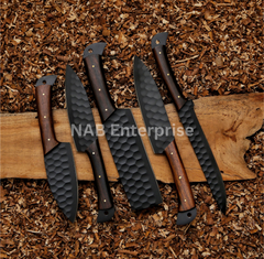 Wholesale Damascus Steel Chef Set Hand Forged 5 Pcs BBQ Kitchen Knives
