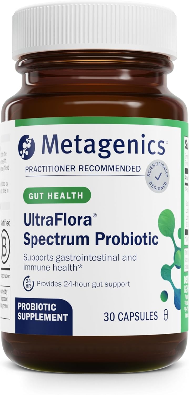 Metagenics UltraFlora Spectrum - Digestive & Immune Health Supplement* - Daily Probiotic - Non-GMO & Gluten-Free - 30 Capsules