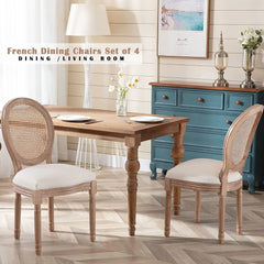 Wholesale Rattan French Country Dining Chairs Set of 4