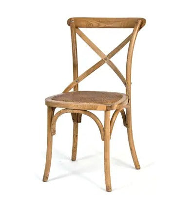 Wholesale Oak Chair with Cross Design and Rattan Peel Seat