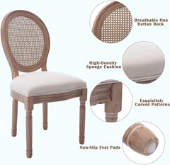 Wholesale Rattan French Country Dining Chairs Set of 4