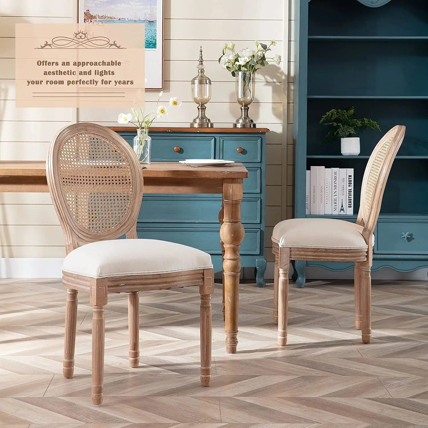 Wholesale Rattan French Country Dining Chairs Set of 4