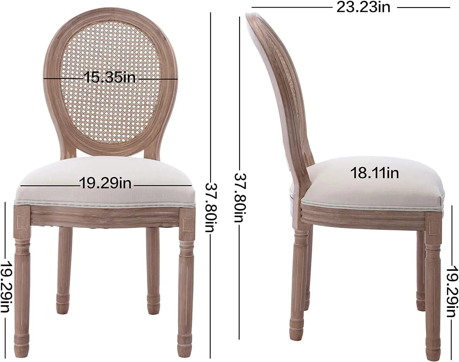 Wholesale Rattan French Country Dining Chairs Set of 4