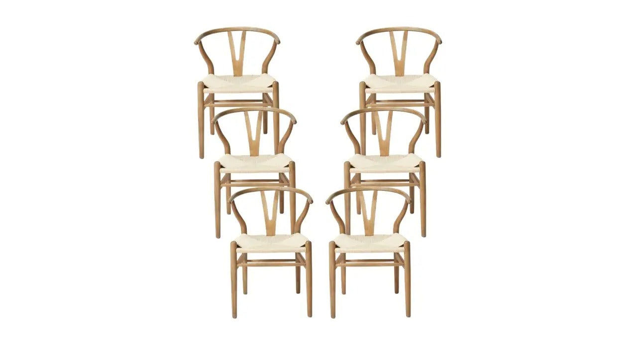 Wholesale Set of 6 Pia Wishbone Dining Chairs